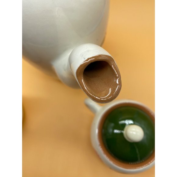 Vintage Stangl pottery Thistle MCM tea/coffee pot with sugar( lid)and creamer - Picture 5 of 6